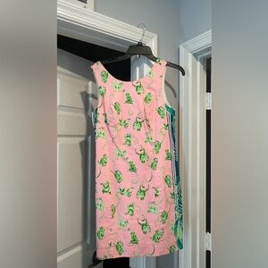 Lilly Pulitzer NWOT size 6 Pink and Green Monkey Print shift Dress